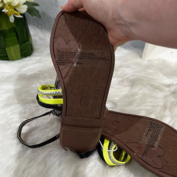 NEW Sam & Libby Kylie Multicolor Stud Strap Ankle Wrap Flat Thong Sandal 5.5 NWT - Picture 13 of 13